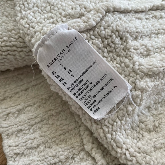 AEO Cute Tie Open Back Cream White Knit Sweater - Picture 3 of 6